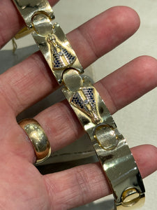 Bracelete Romano de Moeda Antiga 14mm Com Nossa Senhora 3D