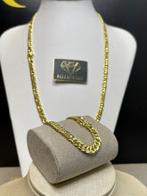 Carregar imagem no visualizador da galeria, Conjunto de Moeda Antiga - Corrente e Pulseira Grumet Duplo Espelhado 7mm