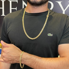 Carregar imagem no visualizador da galeria, Conjunto de Moeda Antiga - Corrente e Pulseira Grumet Duplo 6mm