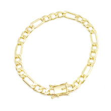 Carregar imagem no visualizador da galeria, Pulseira de Moeda Antiga 3x1 Fígaro 6mm