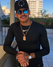 Carregar imagem no visualizador da galeria, Conjunto de Moeda Antiga Elo Portugues 8mm com Pingente Face de Cristo Grande