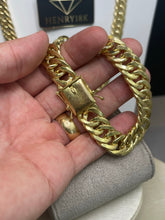 Carregar imagem no visualizador da galeria, Conjunto de Moeda Antiga - Corrente e Pulseira Grumet Duplo 15mm