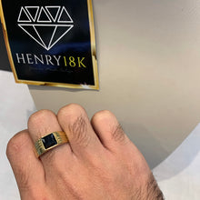 Carregar imagem no visualizador da galeria, Anel de Moeda Antiga Pedra Preta Medio