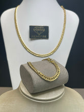 Carregar imagem no visualizador da galeria, Conjunto de Moeda Antiga - Corrente e Pulseira Grumet Duplo 6mm