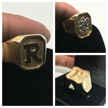 Carregar imagem no visualizador da galeria, Anel de Moeda Antiga Personalizado Com Borda Quina