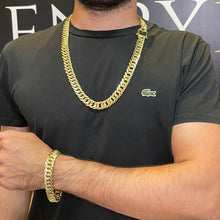 Carregar imagem no visualizador da galeria, Conjunto de Moeda Antiga - Corrente e Pulseira Grumet Duplo 15mm