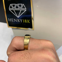 Carregar imagem no visualizador da galeria, Anel de Moeda Antiga Pedra Preta Medio