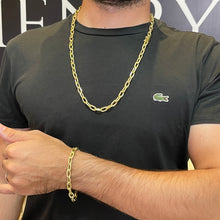 Carregar imagem no visualizador da galeria, Conjunto de Moeda Antiga - Corrente e Pulseira Cadeado 8mm