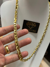 Carregar imagem no visualizador da galeria, Corrente de Moeda Antiga Cadeado 8mm Elo Esquerda Direita