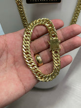 Carregar imagem no visualizador da galeria, Conjunto de Moeda Antiga - Corrente e Pulseira Grumet Duplo 12mm