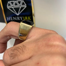 Carregar imagem no visualizador da galeria, Anel de Moeda Antiga Comendador Pedra Preta