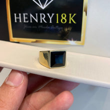 Carregar imagem no visualizador da galeria, Anel de Moeda Antiga Comendador Pedra Preta