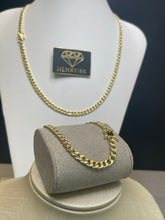Carregar imagem no visualizador da galeria, Conjunto de Moeda Antiga - Corrente e Pulseira Grumet Simples 6mm