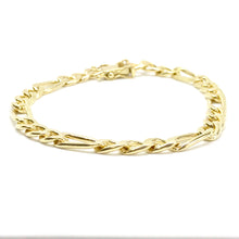 Carregar imagem no visualizador da galeria, Pulseira de Moeda Antiga 3x1 Fígaro 6mm