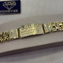 Carregar imagem no visualizador da galeria, Pulseira de Moeda Antiga Placa Salmo 91 Elo Bismark 18mm