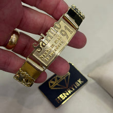 Carregar imagem no visualizador da galeria, Pulseira de Moeda Antiga Placa Salmo 91 Elo Bismark 18mm