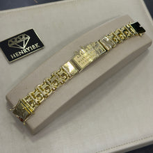 Carregar imagem no visualizador da galeria, Pulseira de Moeda Antiga Placa Salmo 91 Elo Bismark 18mm