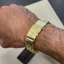 Carregar imagem no visualizador da galeria, Pulseira de Moeda Antiga Placa Salmo 91 Elo Bismark 18mm