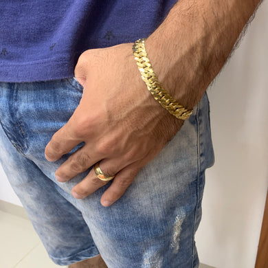 Pulseira de Moeda Antiga Grumet Duplo Espelhada 10mm