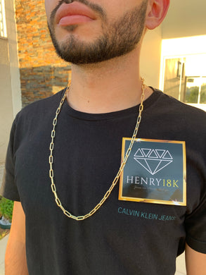 Corrente de Moeda Antiga Cadeado 5mm Alongadinho