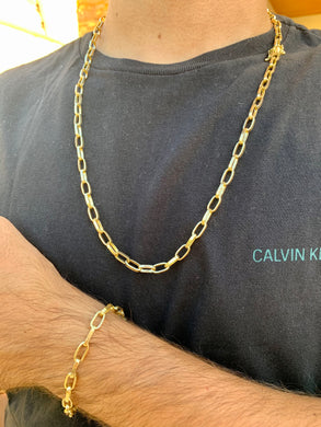 Conjunto de Moeda Antiga - Corrente e Pulseira Cartier 5mm