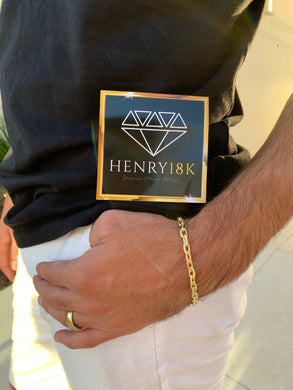 Pulseira de Moeda Antiga Cadeado 6mm Lixado