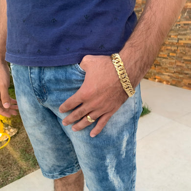 Pulseira de Moeda Antiga Grumet Duplo Espelhada 15mm