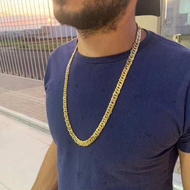 Corrente de Moeda Antiga Grumet Duplo 10mm Espelhada