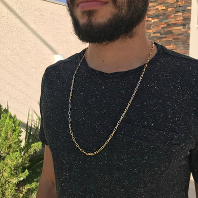 Corrente de Moeda Antiga Cadeado 3mm Alongadinho